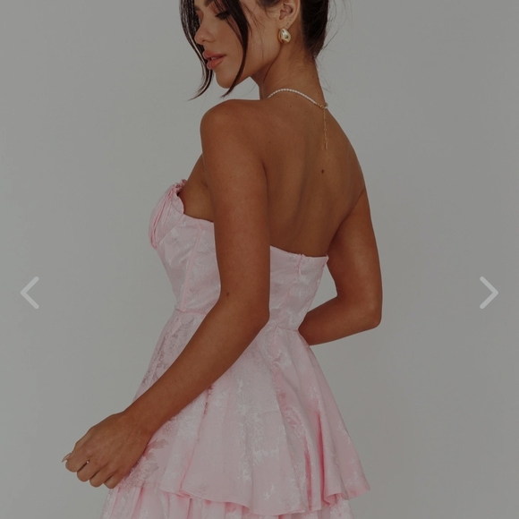 Pink Strapless Ruffled Romper - Picture 3 of 6